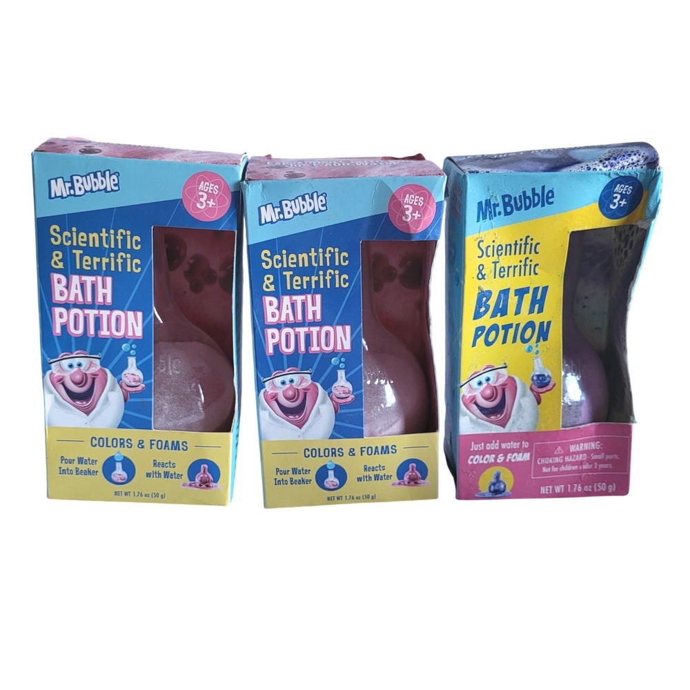 Mr. Bubble Scientific Terrific Bath Potion Color Foam Fun Experiment Pink Purple